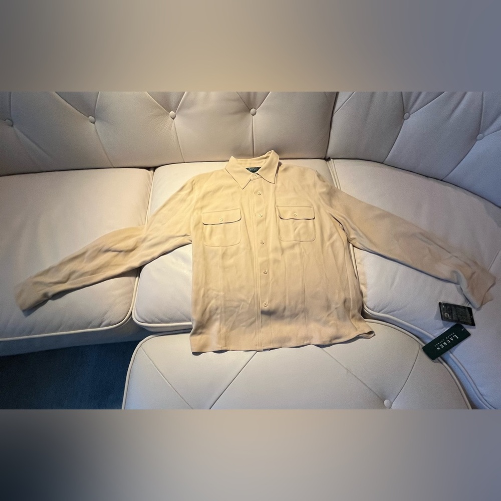 Ralph Lauren Beige Shirt Blouse Long Sleeve